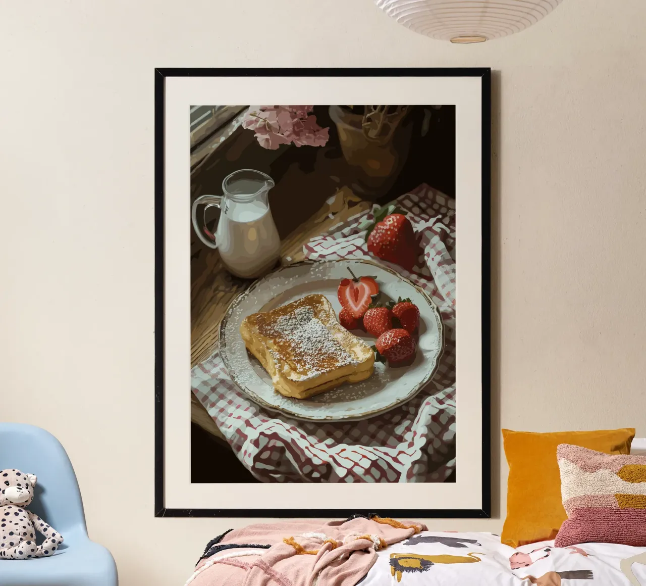 French toast and strawberries by the window hahnemühle by pixelbull - medieval art and more