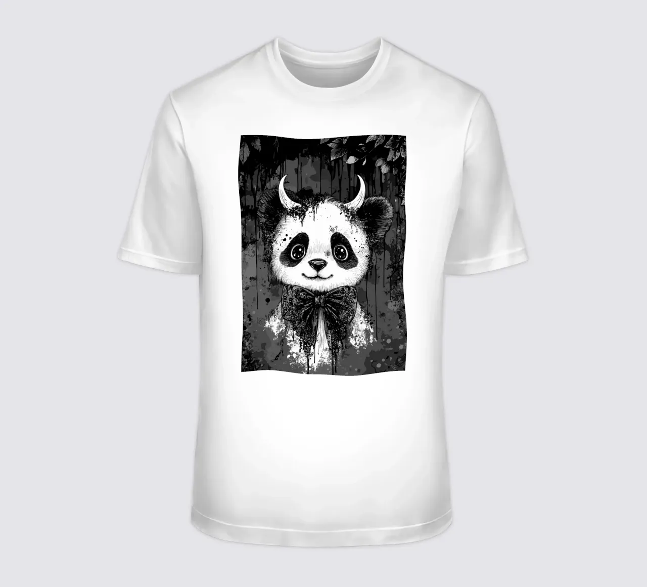 Panda gotico con corna e papillon t-shirt da pixelbull - medieval art and more