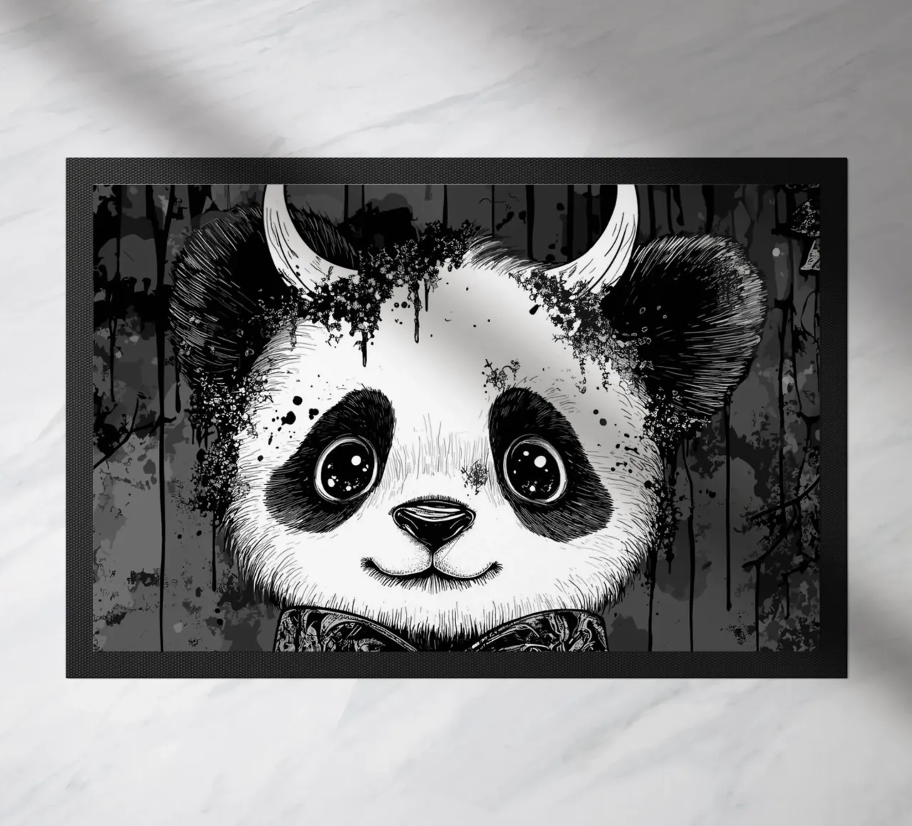 Panda gotico con corna e papillon zerbino da pixelbull - medieval art and more