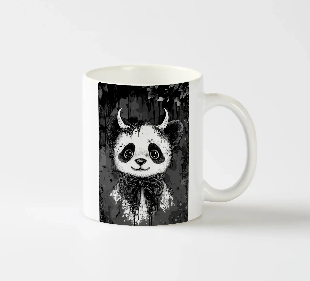 Panda gotico con corna e papillon tazza in ceramica da pixelbull - medieval art and more