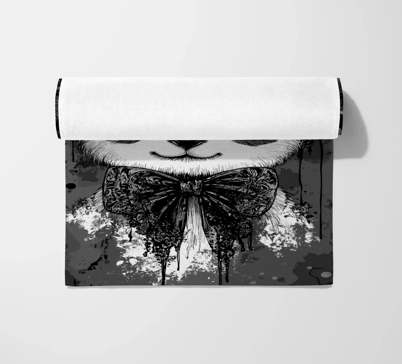 Panda gotico con corna e papillon telo mare da pixelbull - medieval art and more