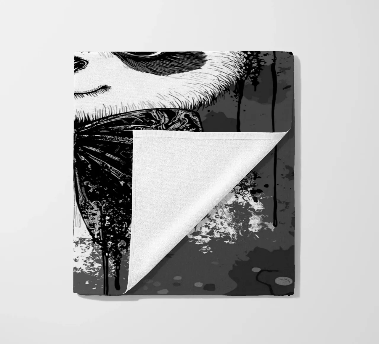 Panda gotico con corna e papillon telo mare da pixelbull - medieval art and more