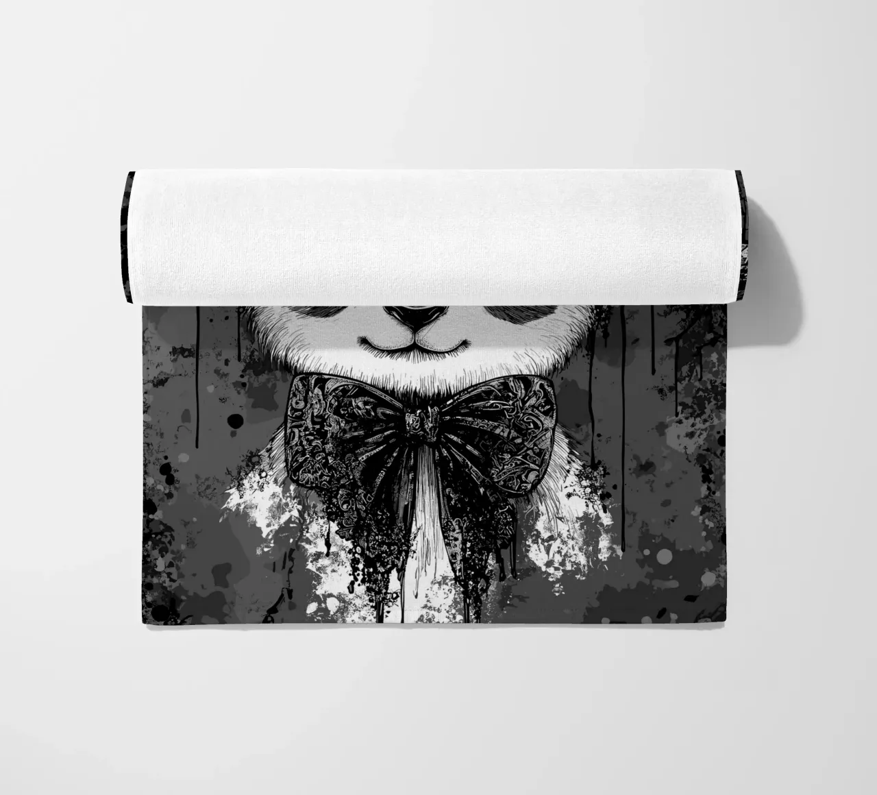 Panda gotico con corna e papillon telo mare da pixelbull - medieval art and more