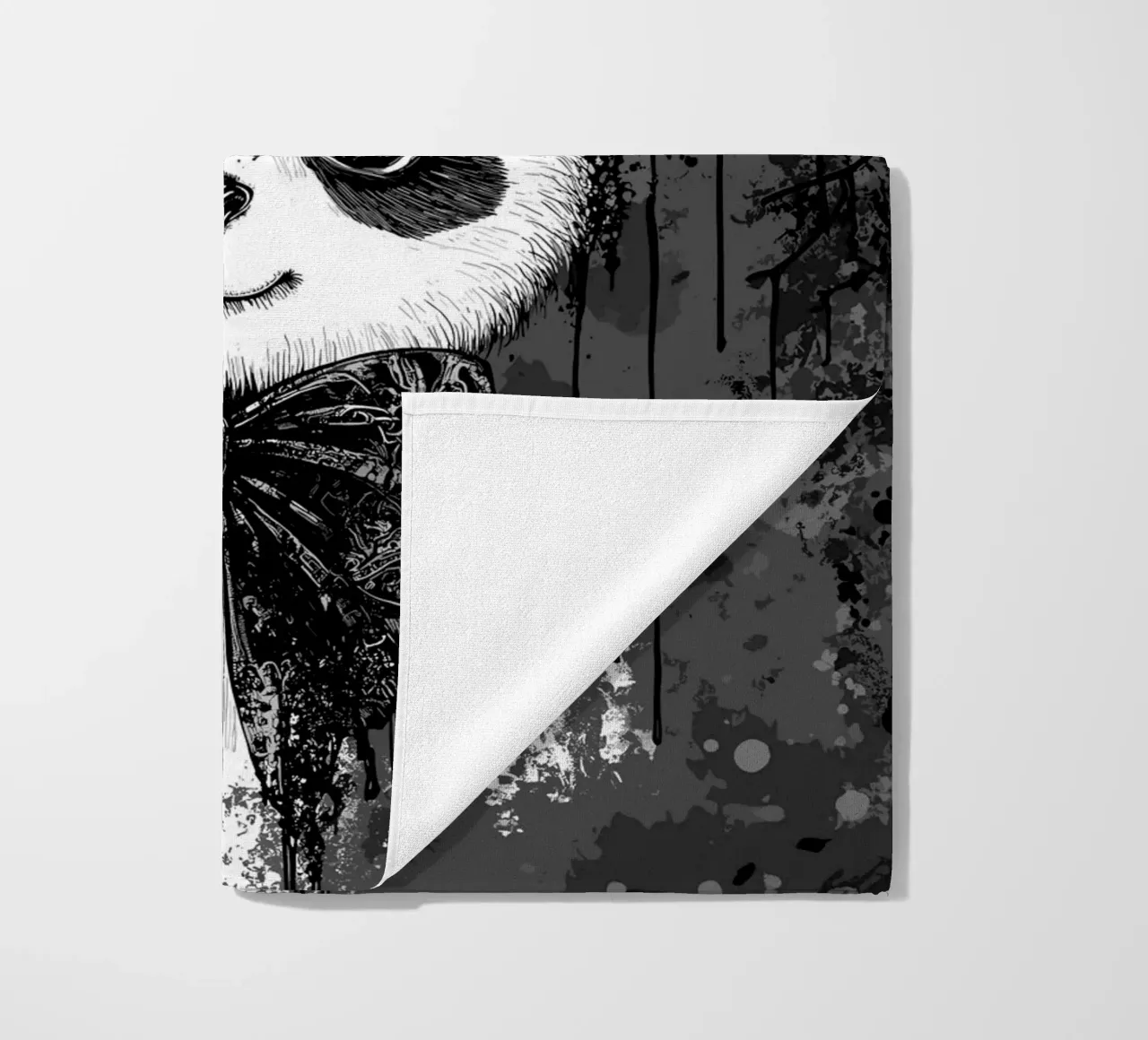 Panda gotico con corna e papillon telo mare da pixelbull - medieval art and more