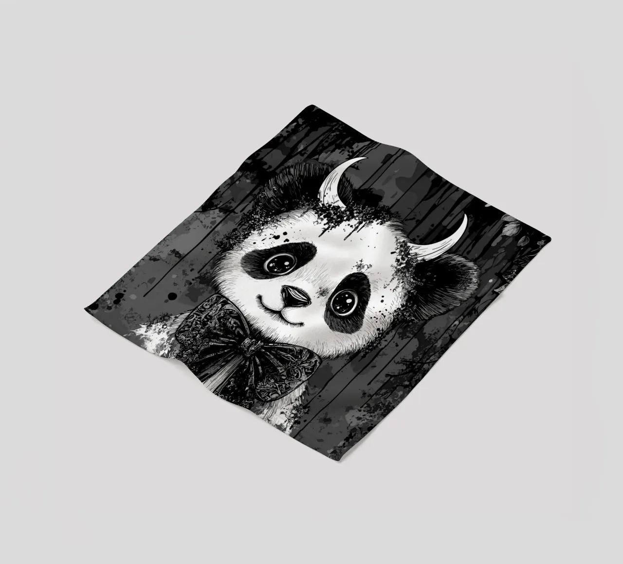 Panda gotico con corna e papillon coperta in pile da pixelbull - medieval art and more