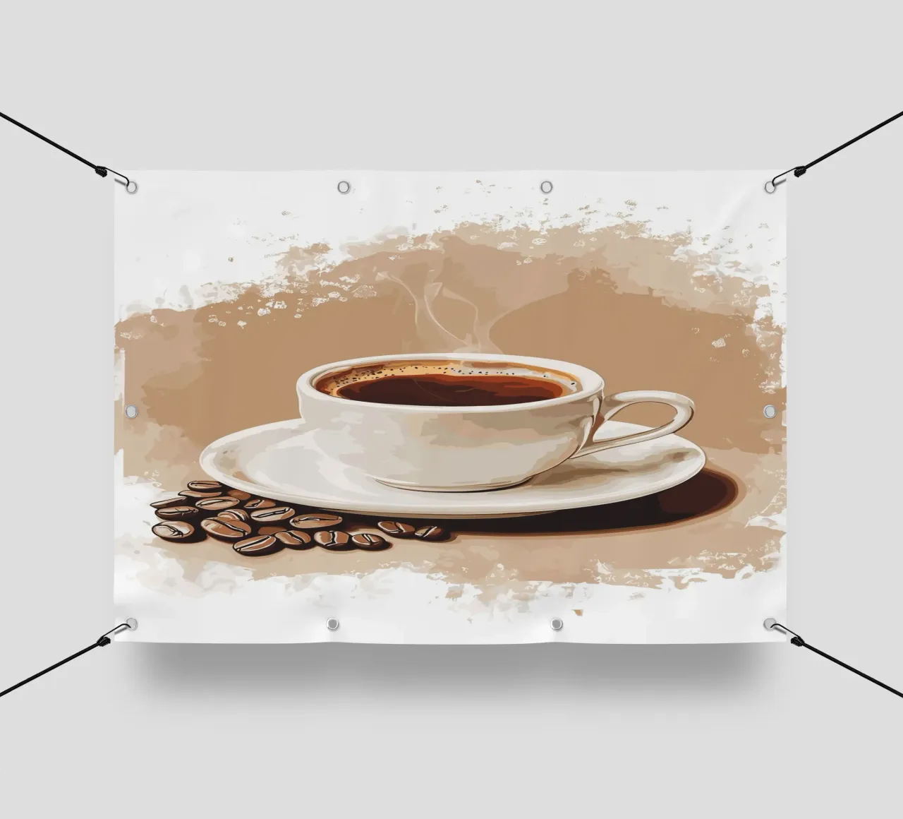 Gusto classico del caffè in grani telo in pvc da pixelbull - medieval art and more