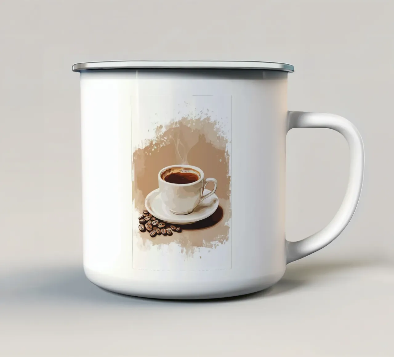Gusto classico del caffè in grani tazza in smalto da pixelbull - medieval art and more