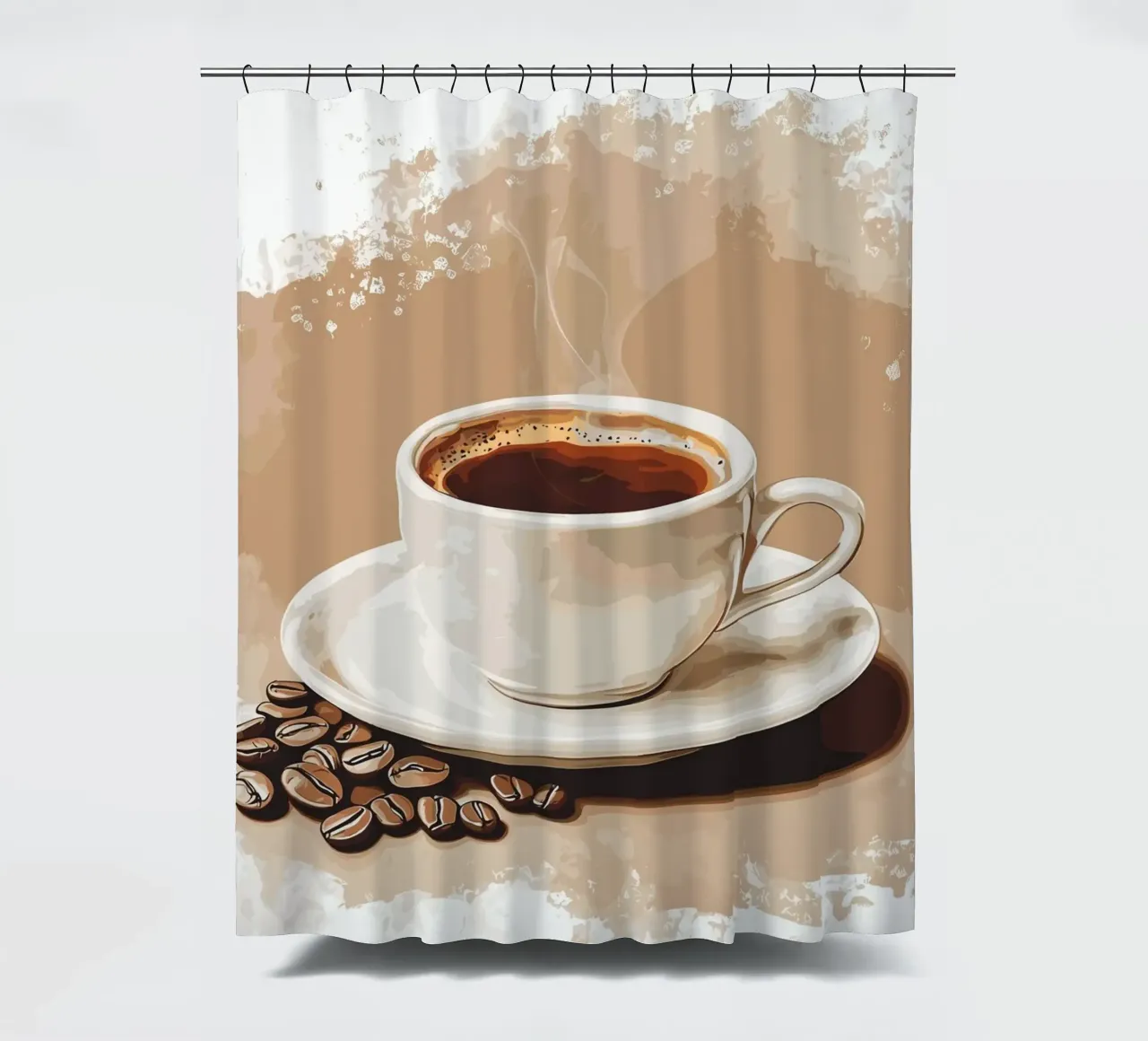 Gusto classico del caffè in grani tenda da doccia da pixelbull - medieval art and more