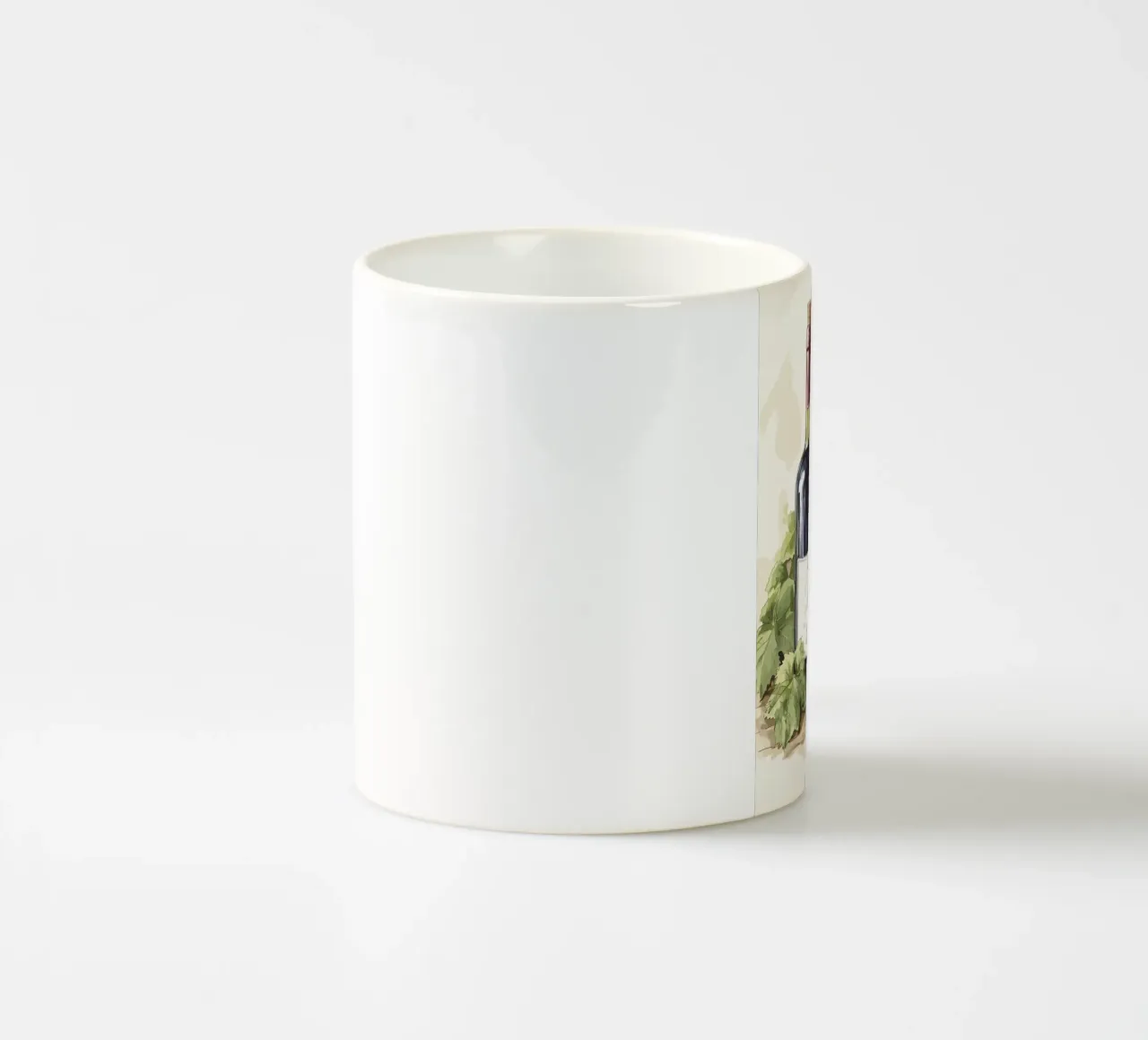 Bottiglie di vino e uva in una natura morta tazza in ceramica da pixelbull - medieval art and more