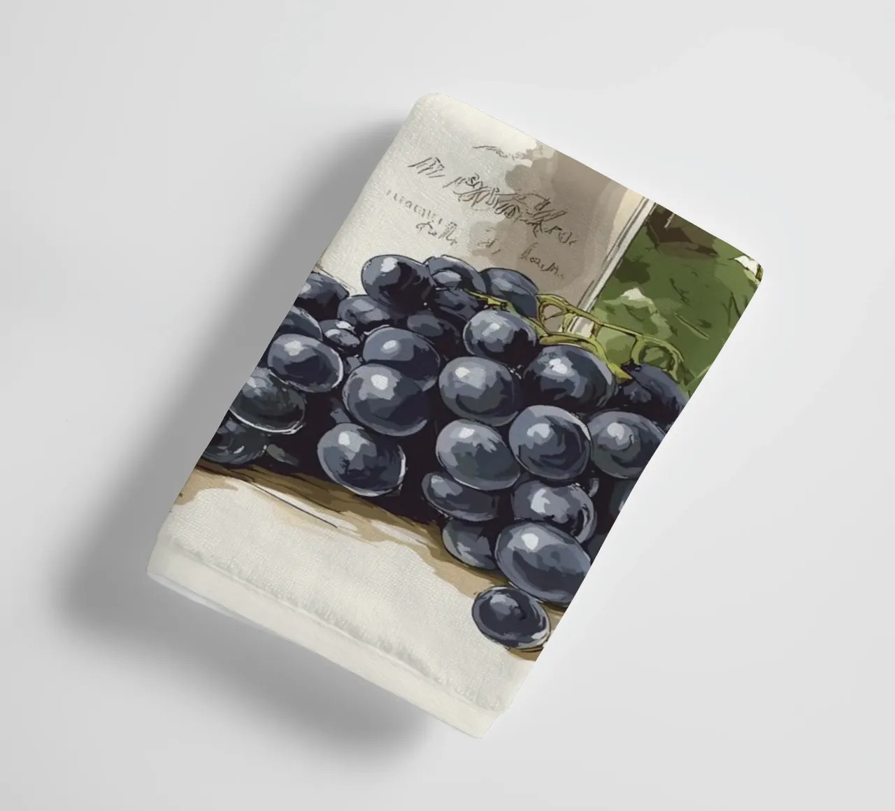 Bottiglie di vino e uva in una natura morta asciugamano da bagno da pixelbull - medieval art and more