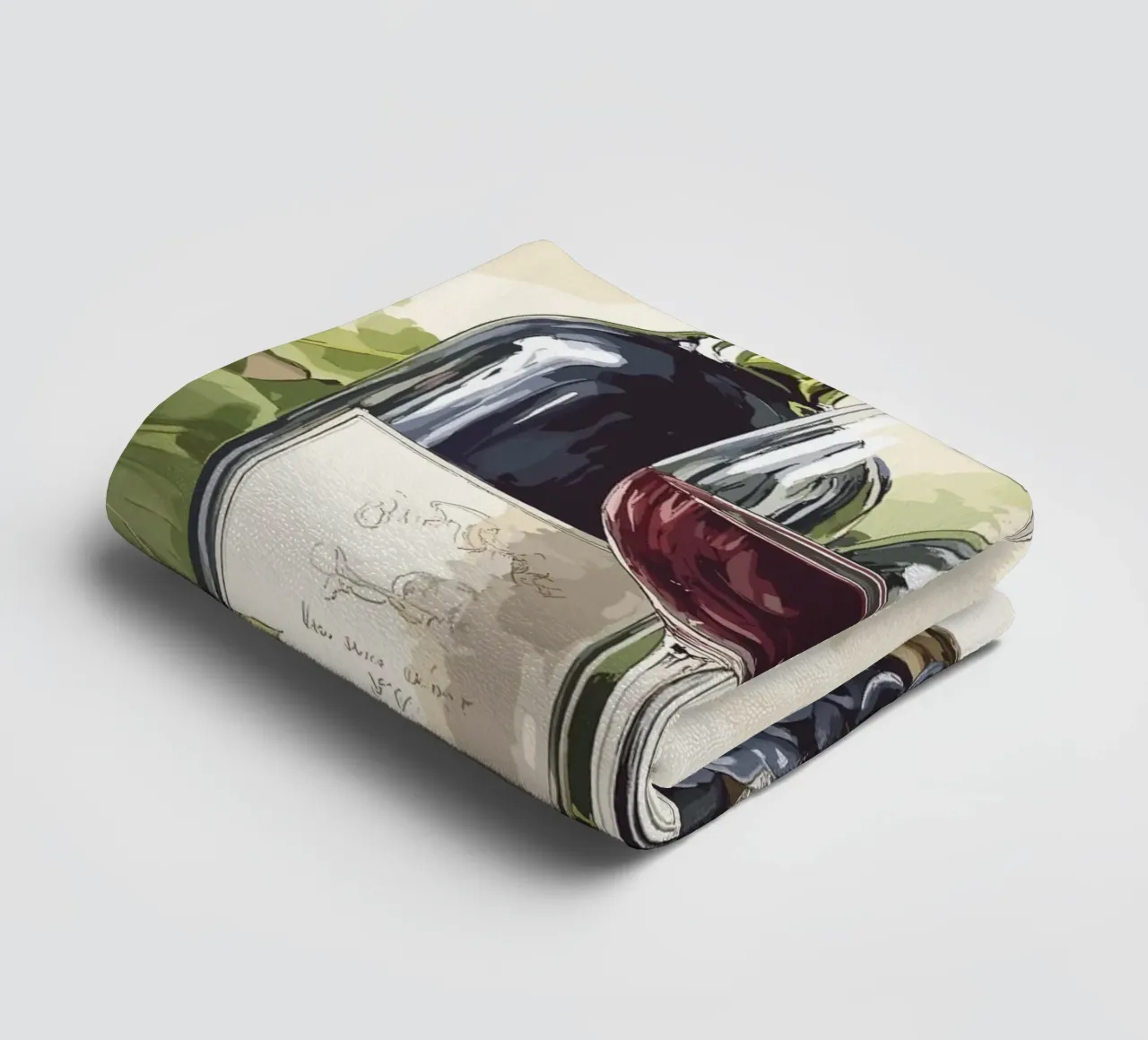 Bottiglie di vino e uva in una natura morta asciugamano da bagno da pixelbull - medieval art and more