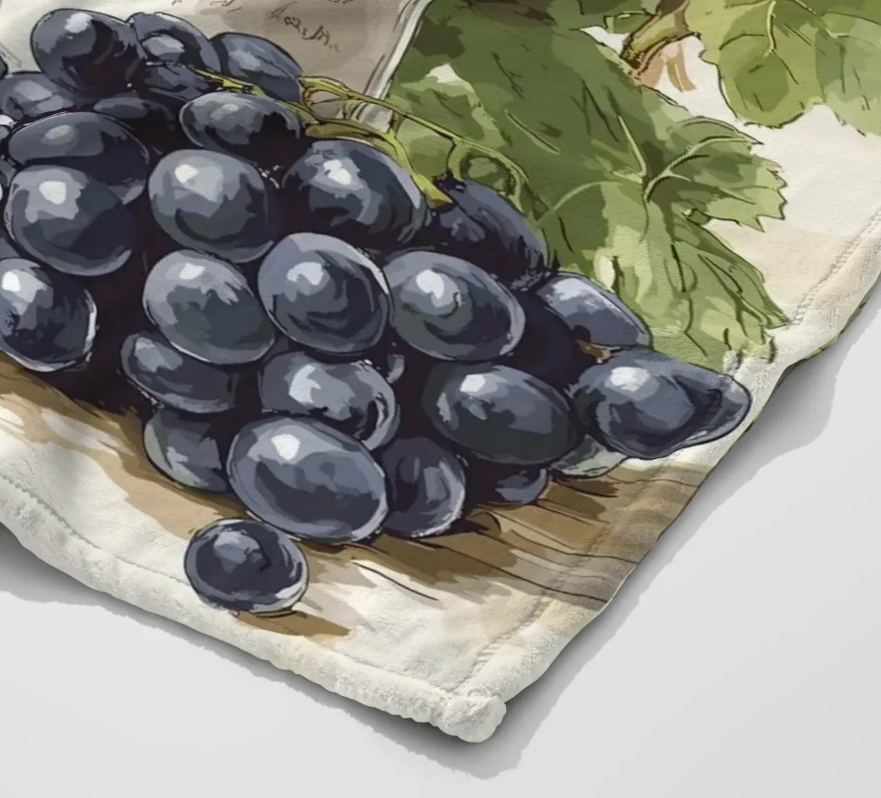 Bottiglie di vino e uva in una natura morta coperta in pile da pixelbull - medieval art and more