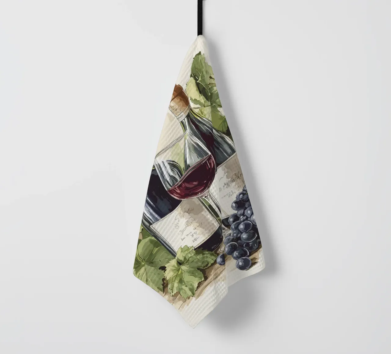 Bottiglie di vino e uva in una natura morta canovaccio da cucina da pixelbull - medieval art and more