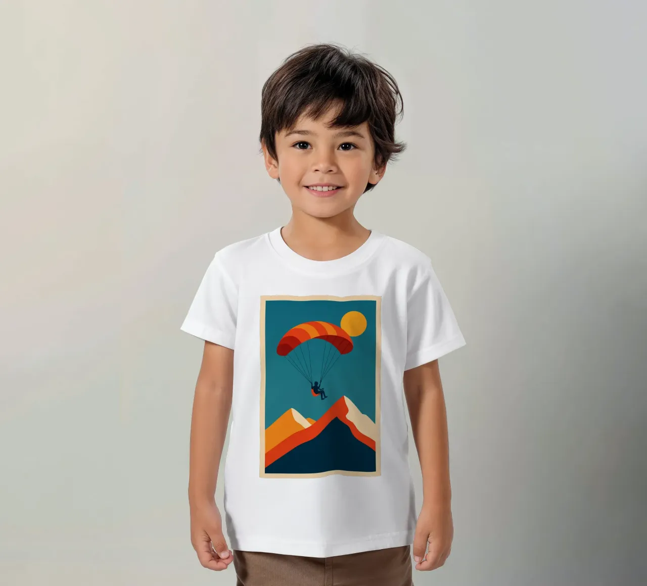 Paragliding at the summit kids t-shirt by JETLAG | affiches voyage