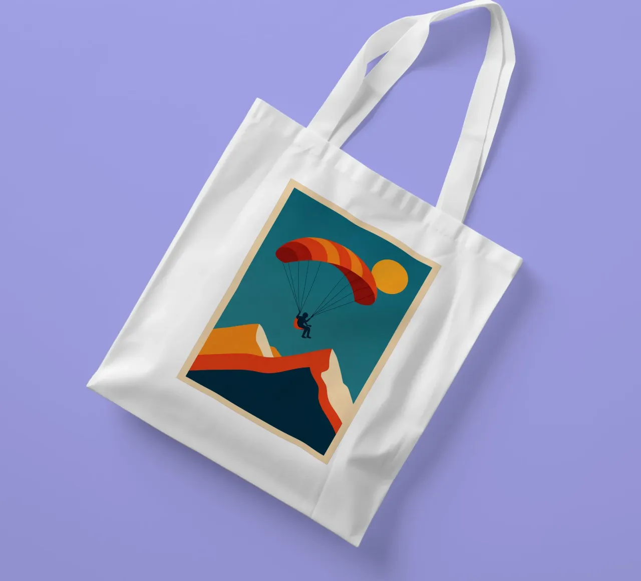 Paragliding at the summit tote bag by JETLAG | affiches voyage