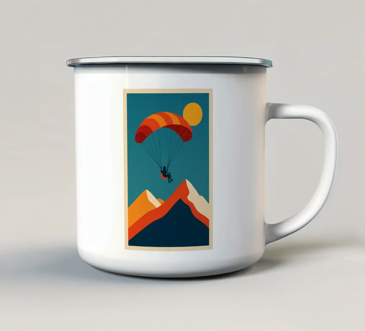 Parapendio in vetta tazza in smalto da JETLAG | affiches voyage