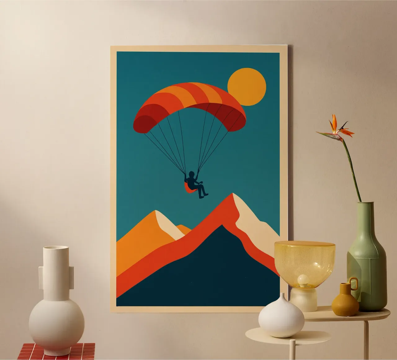 Parapendio in vetta tela con Cornice a cassetta da JETLAG | affiches voyage