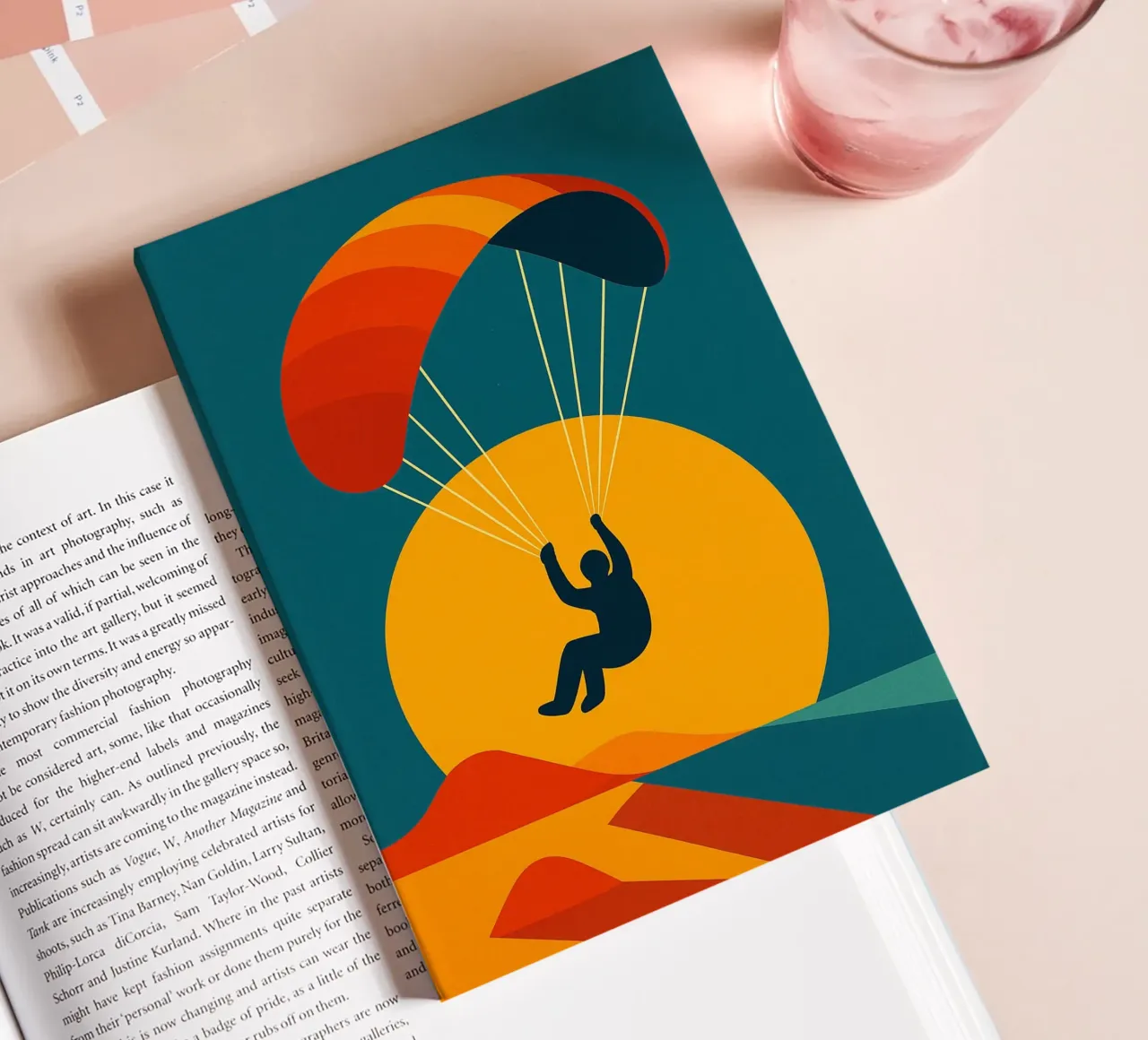 Paragliding at sunset notebook by JETLAG | affiches voyage