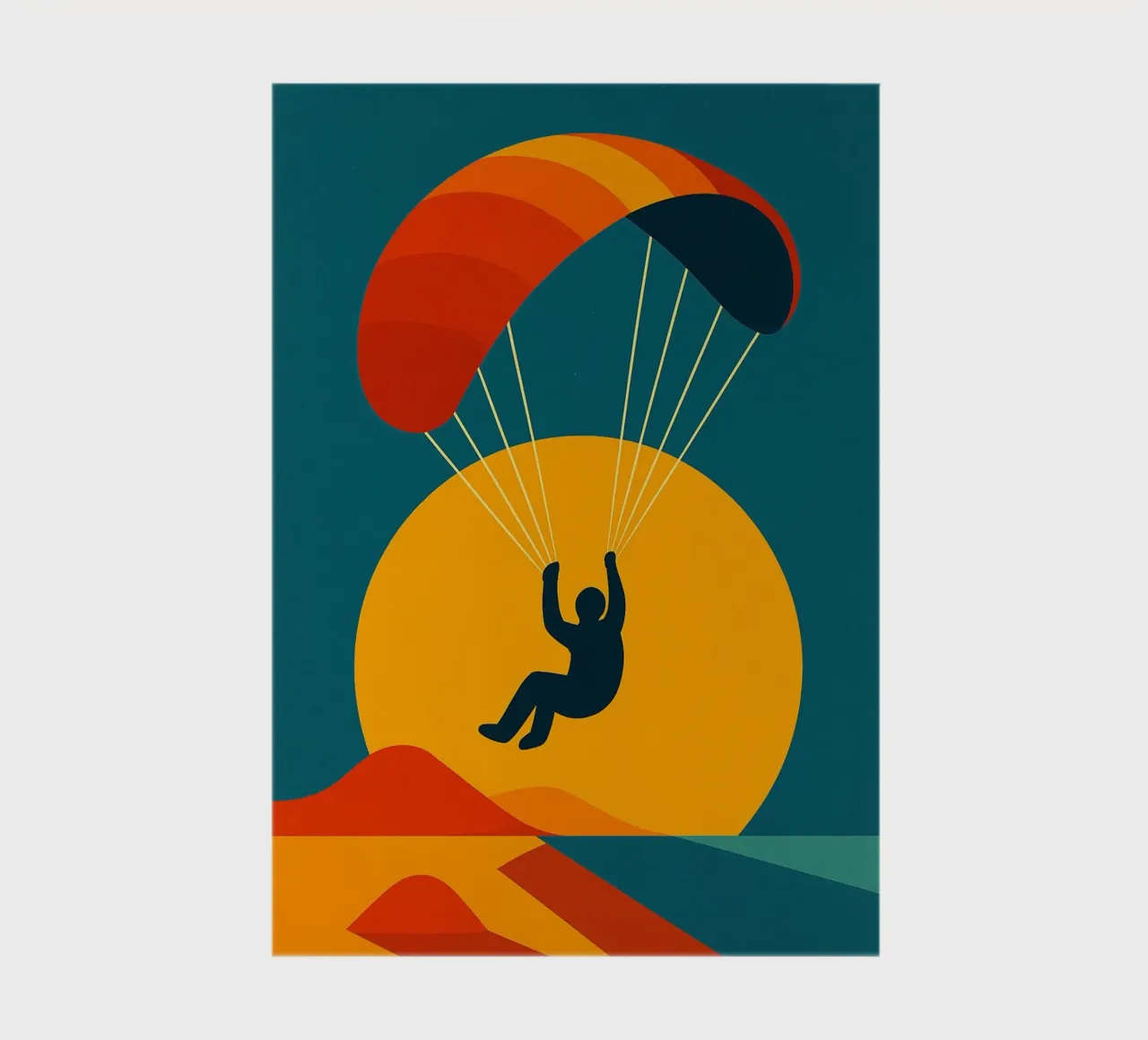 Paragliding at sunset notebook by JETLAG | affiches voyage