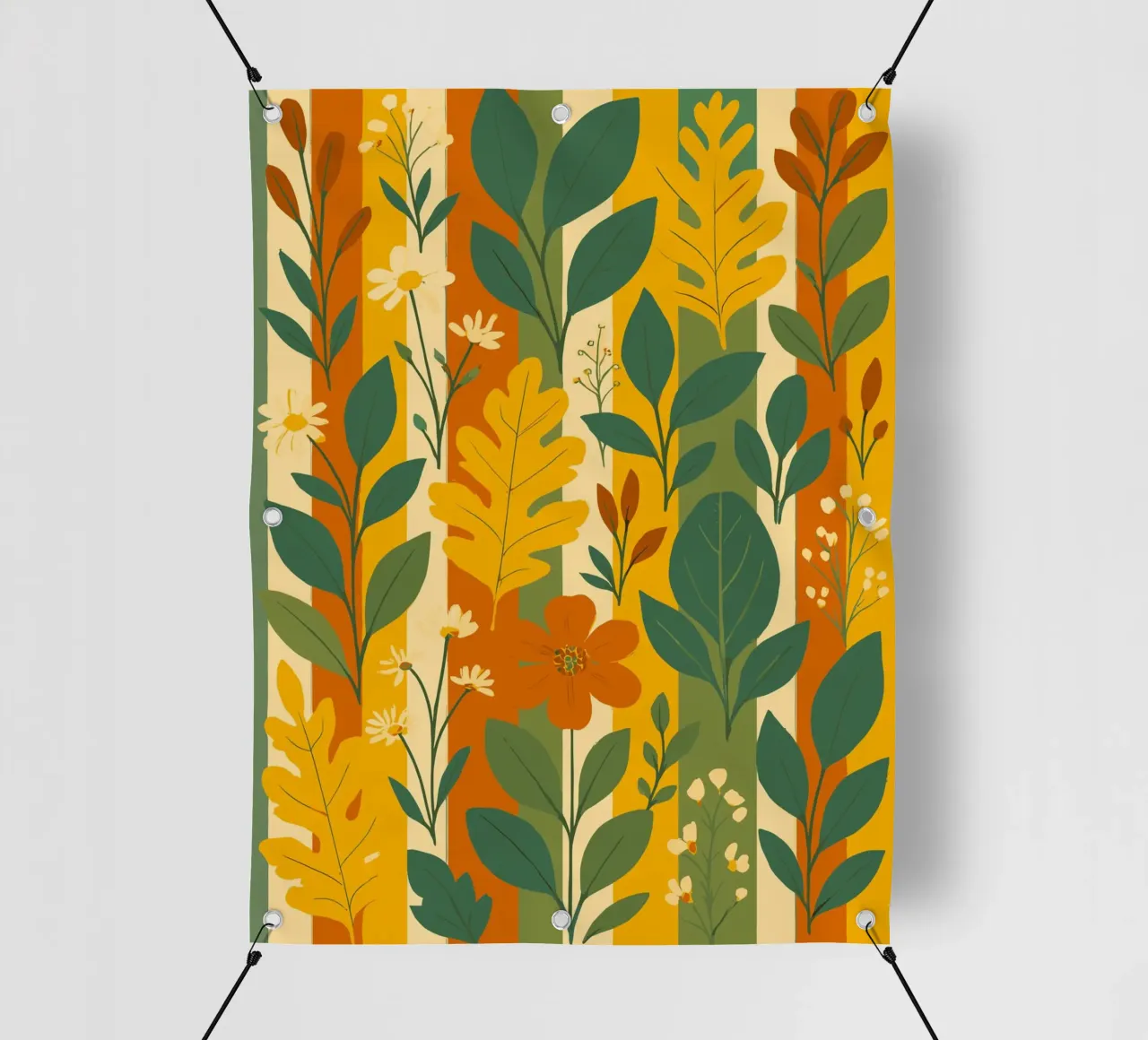 Foglie e fiori su strisce telo in pvc da My Home Private Design