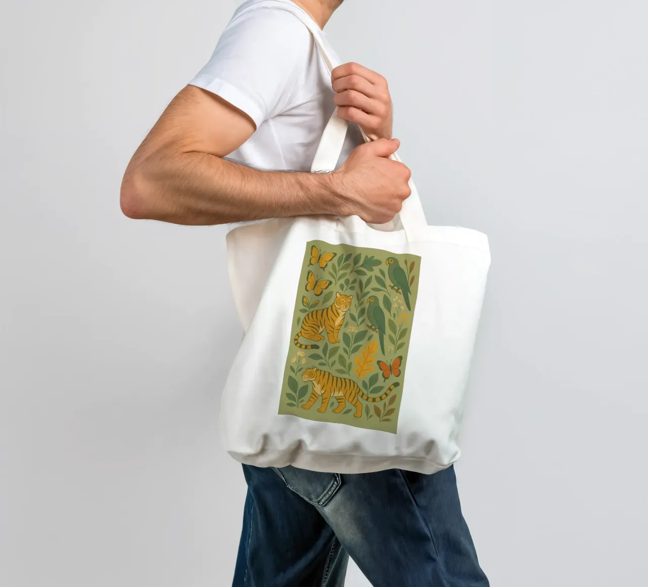 tigers in the jungle tote bag by My Home Private Design