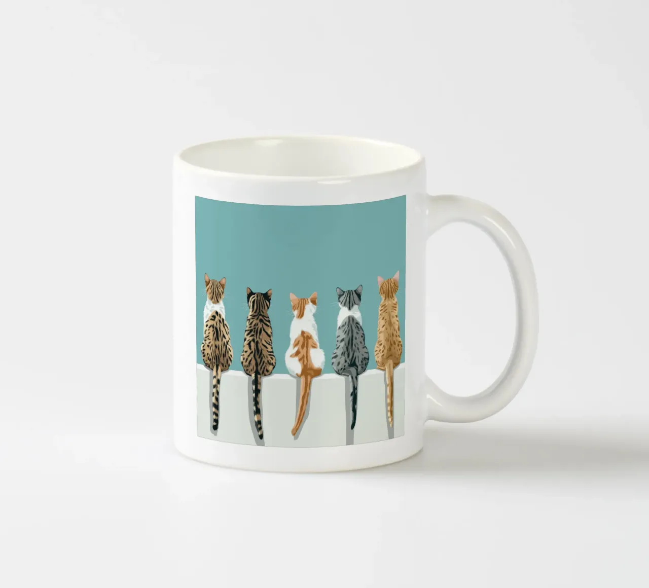 I gatti sono in attesa sul muro tazza in ceramica da Motivate-Today