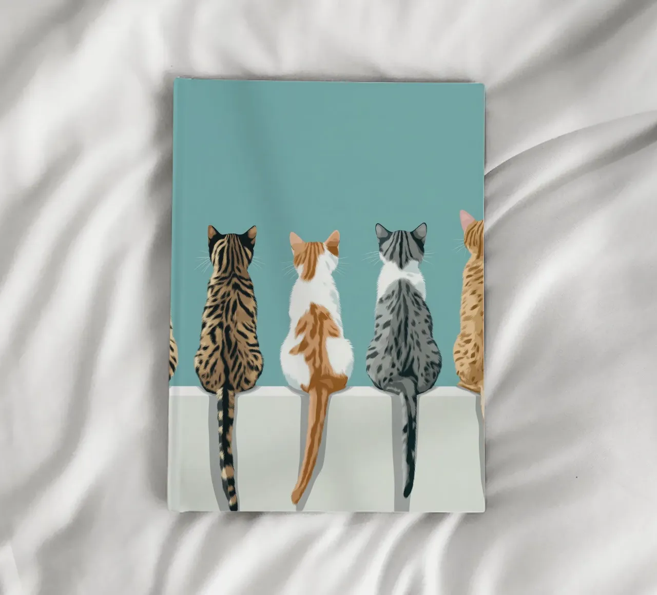 Cats are waiting on the wall notebook by Motivate-Today