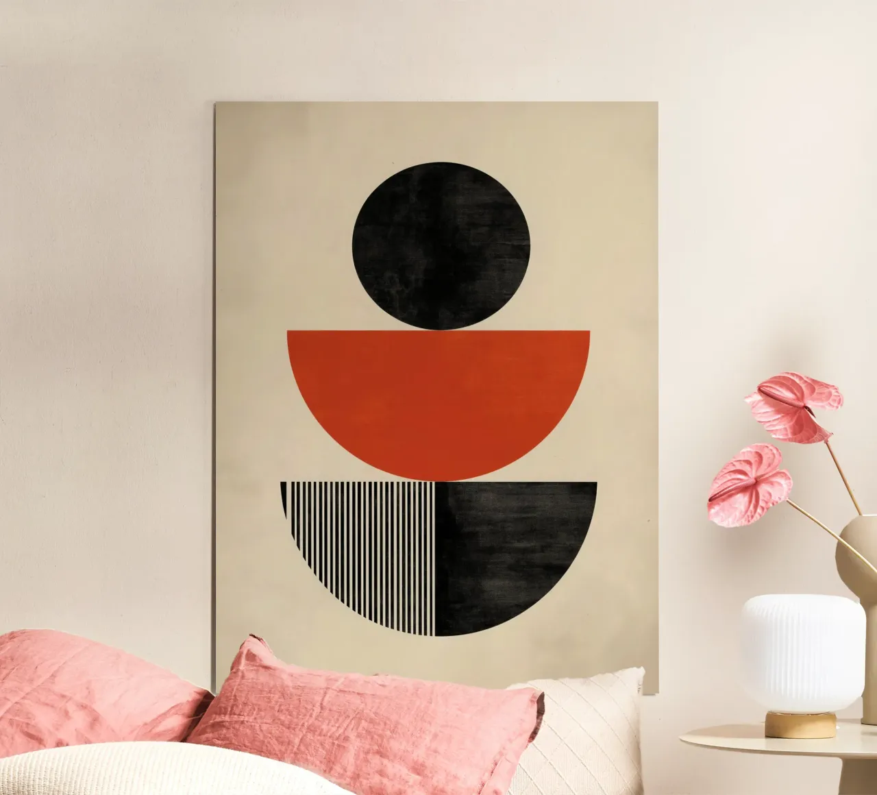 Equilibrio perturbado | Estudio de geometría en estilo Bauhaus poster con marco de plástico de Autofocus