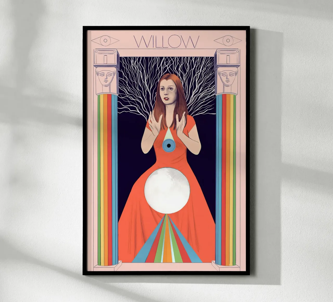 Ritratto di donna Willow - Silja Goetz poster con telaio in alluminio da Monillustrations