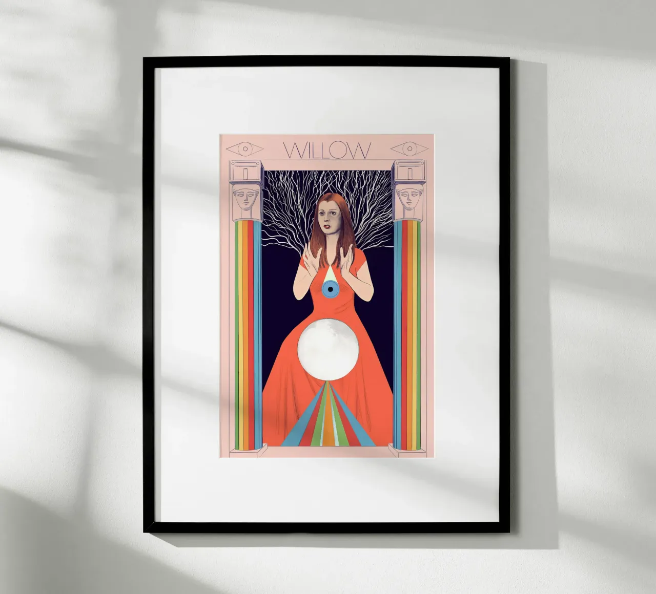 Ritratto di donna Willow - Silja Goetz poster con telaio in alluminio da Monillustrations