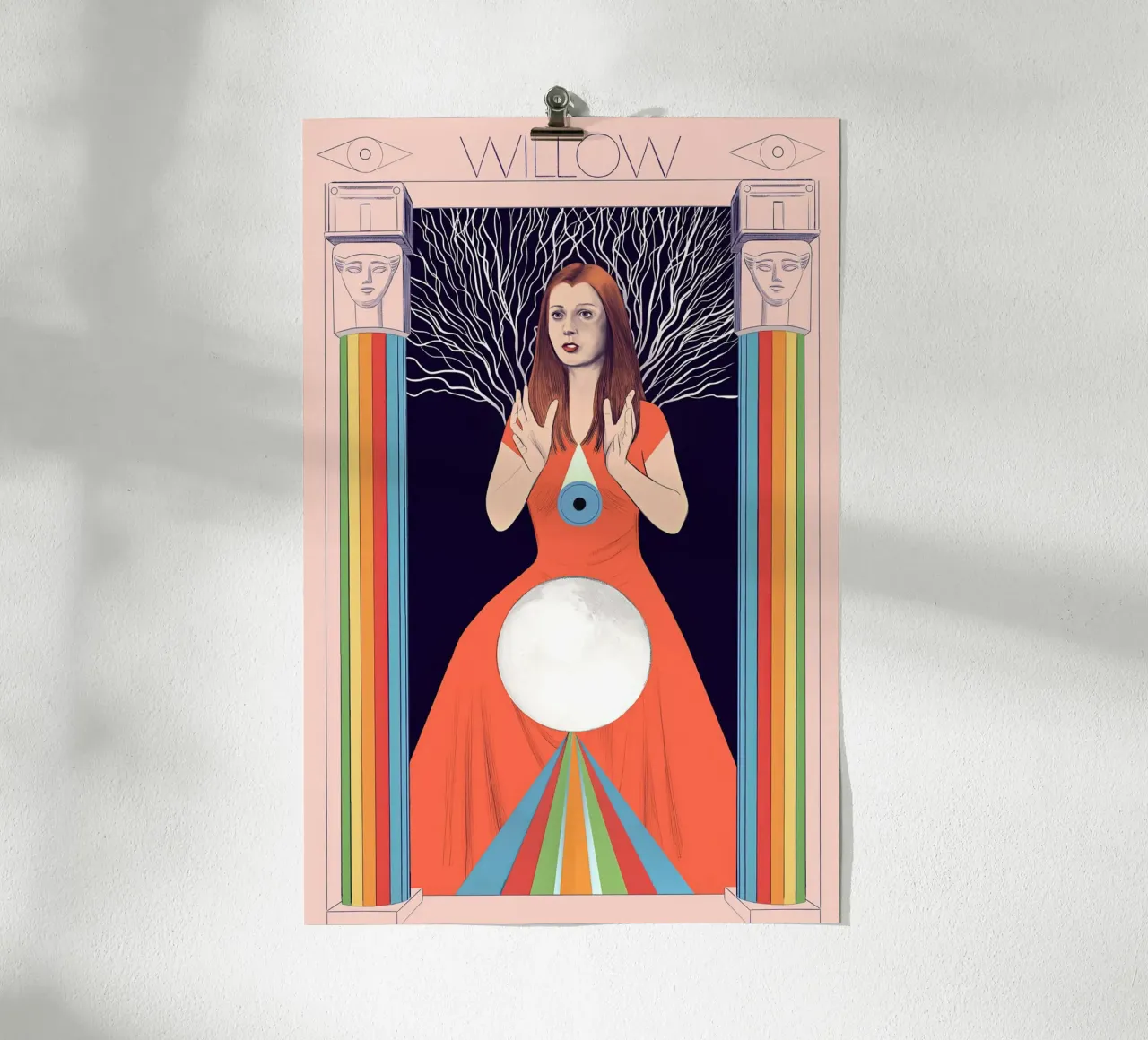 Ritratto di donna Willow - Silja Goetz poster con telaio in alluminio da Monillustrations