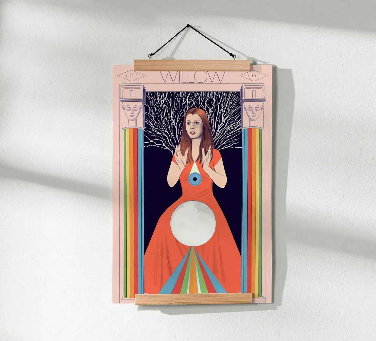 Ritratto di donna Willow - Silja Goetz poster con telaio in alluminio da Monillustrations