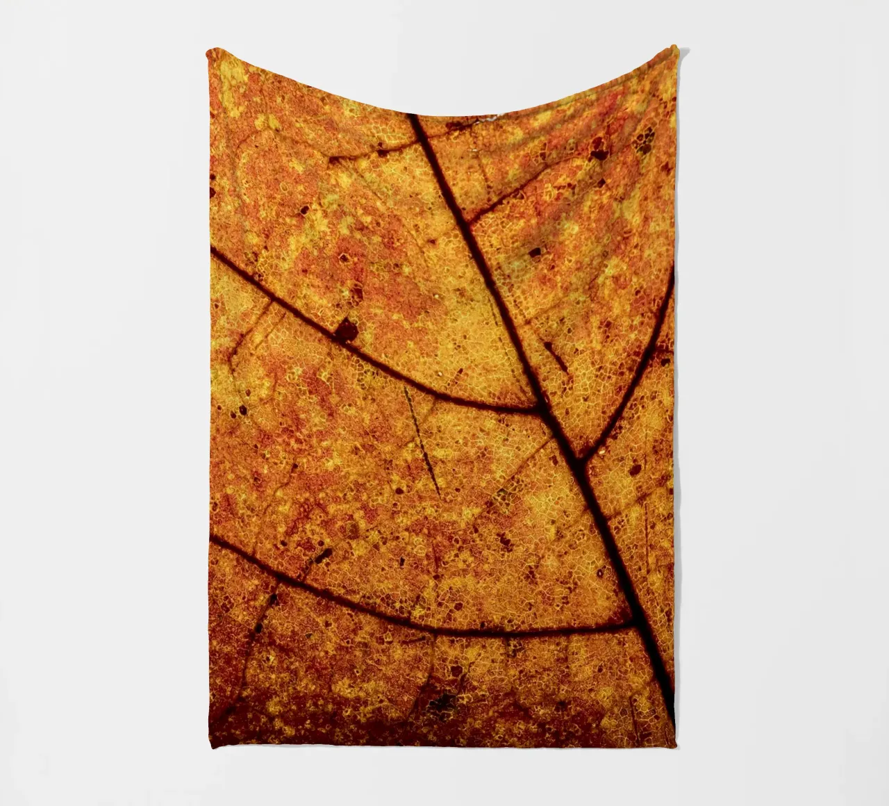 Herbstblatt in Nahaufnahme mit Adermuster coperta in pile da Bilderwelt - Kunst für die Wand