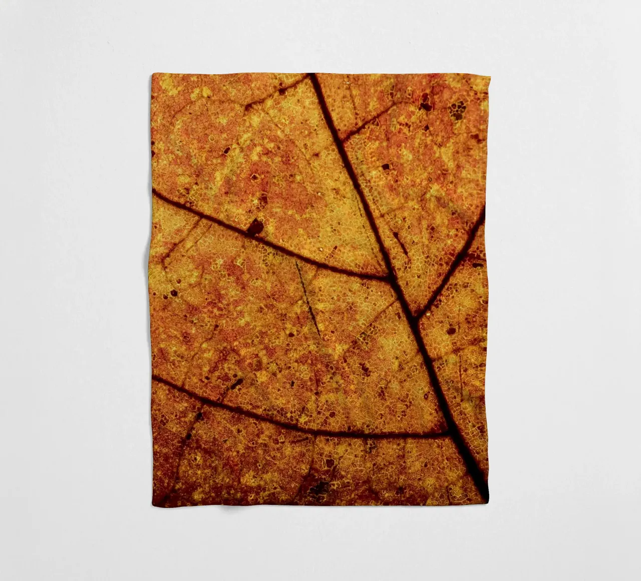 Herbstblatt in Nahaufnahme mit Adermuster coperta in pile da Bilderwelt - Kunst für die Wand
