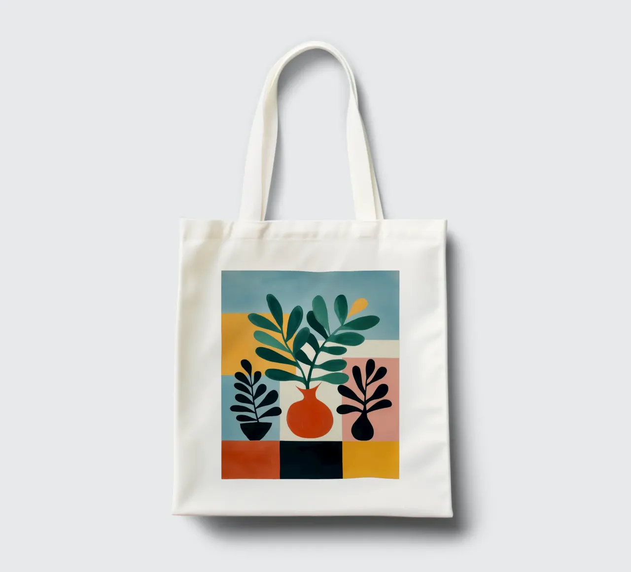 Composizione botanica con aree colorate borsa in juta da Autofocus