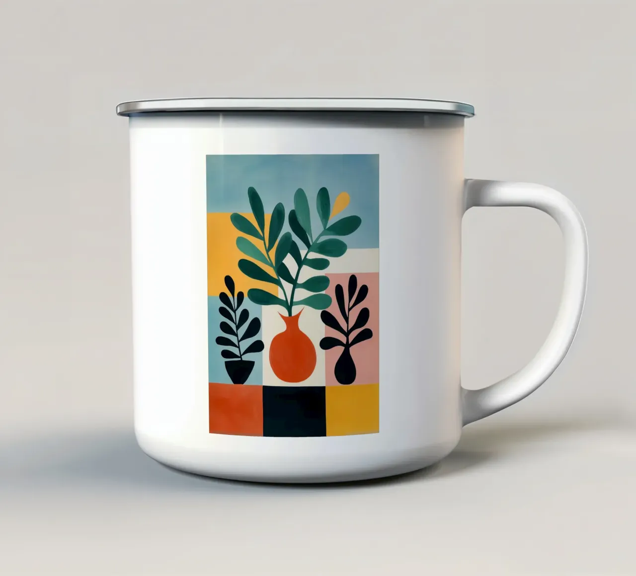 Composizione botanica con aree colorate tazza in smalto da Autofocus