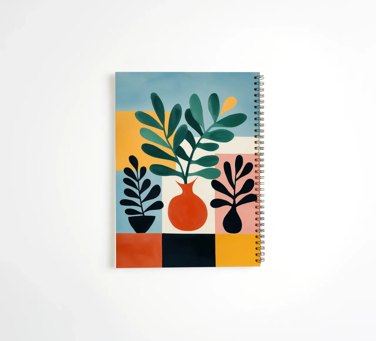 Botanical composition with coloured areas spiral notebook by Autofocus