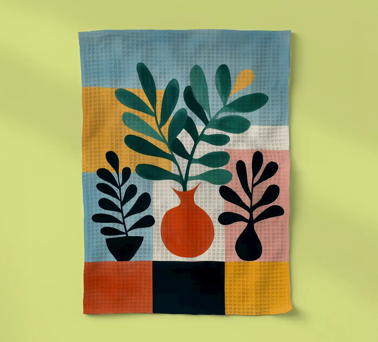 Composizione botanica con aree colorate canovaccio da cucina da Autofocus