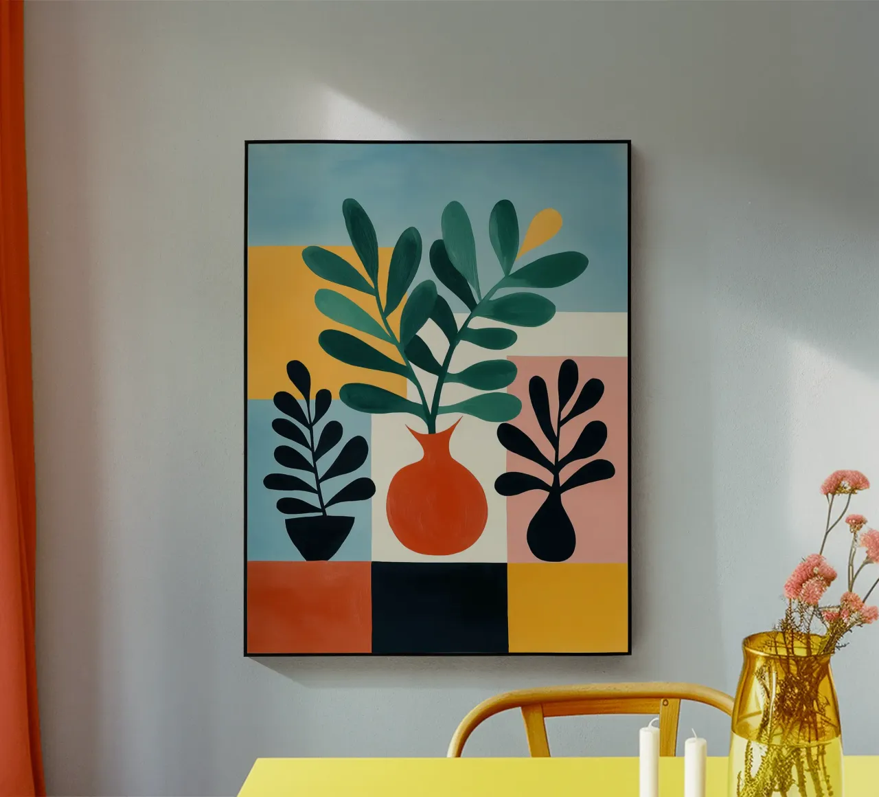 Composizione botanica con aree colorate plexiglass da Autofocus
