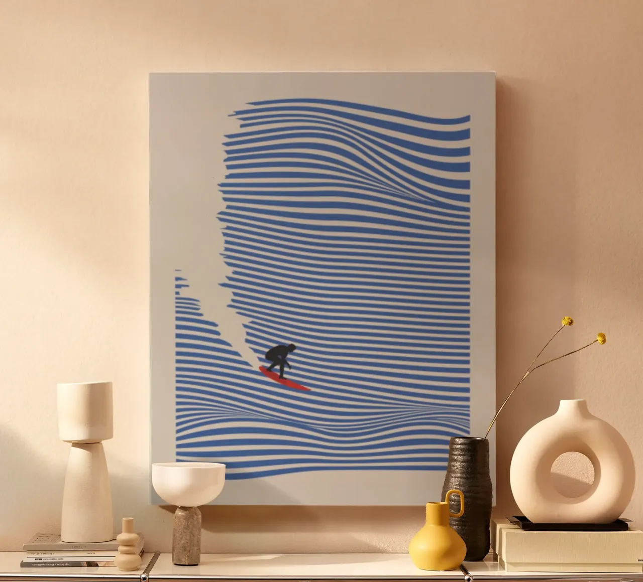 Lets Go Surfing canvas with Floater frame by cosmos studio
