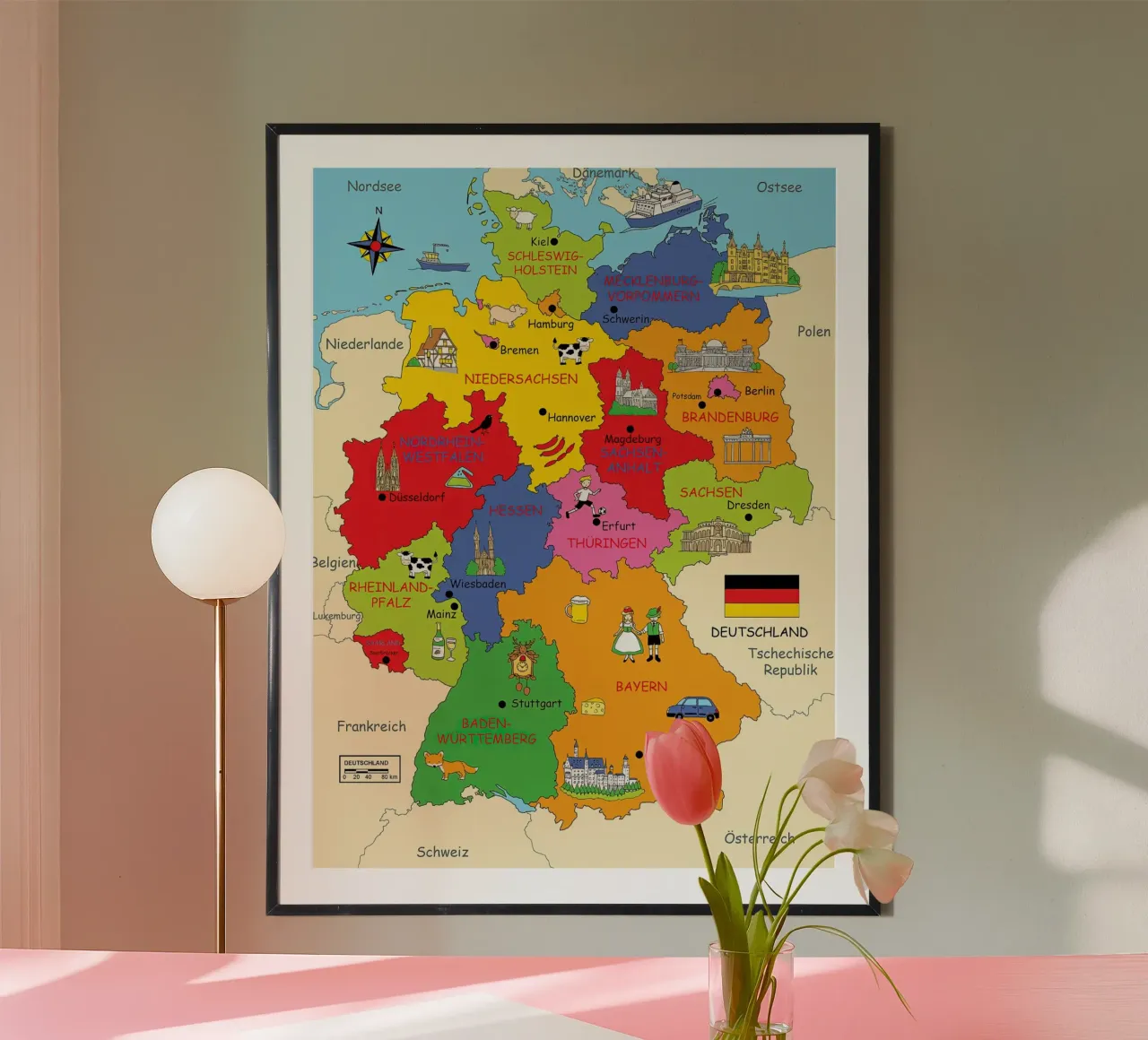 Poster degli Stati tedeschi per i bambini poster da Lyndamaps