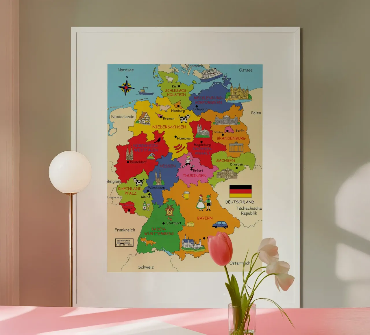 Poster degli Stati tedeschi per i bambini poster da Lyndamaps