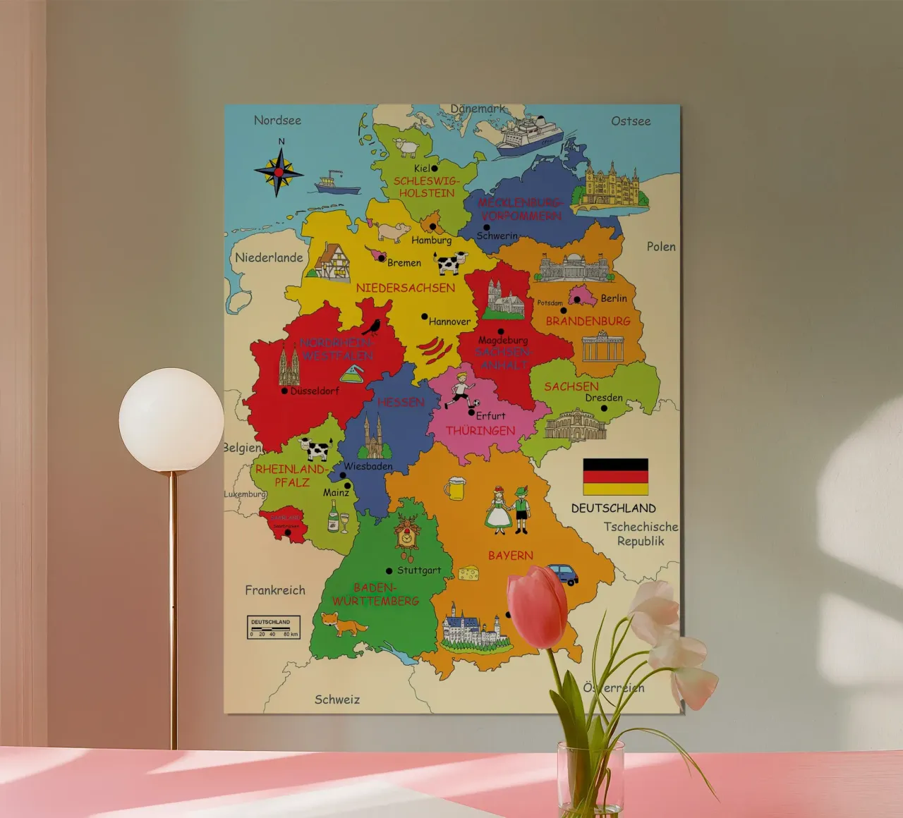 Poster degli Stati tedeschi per i bambini poster da Lyndamaps