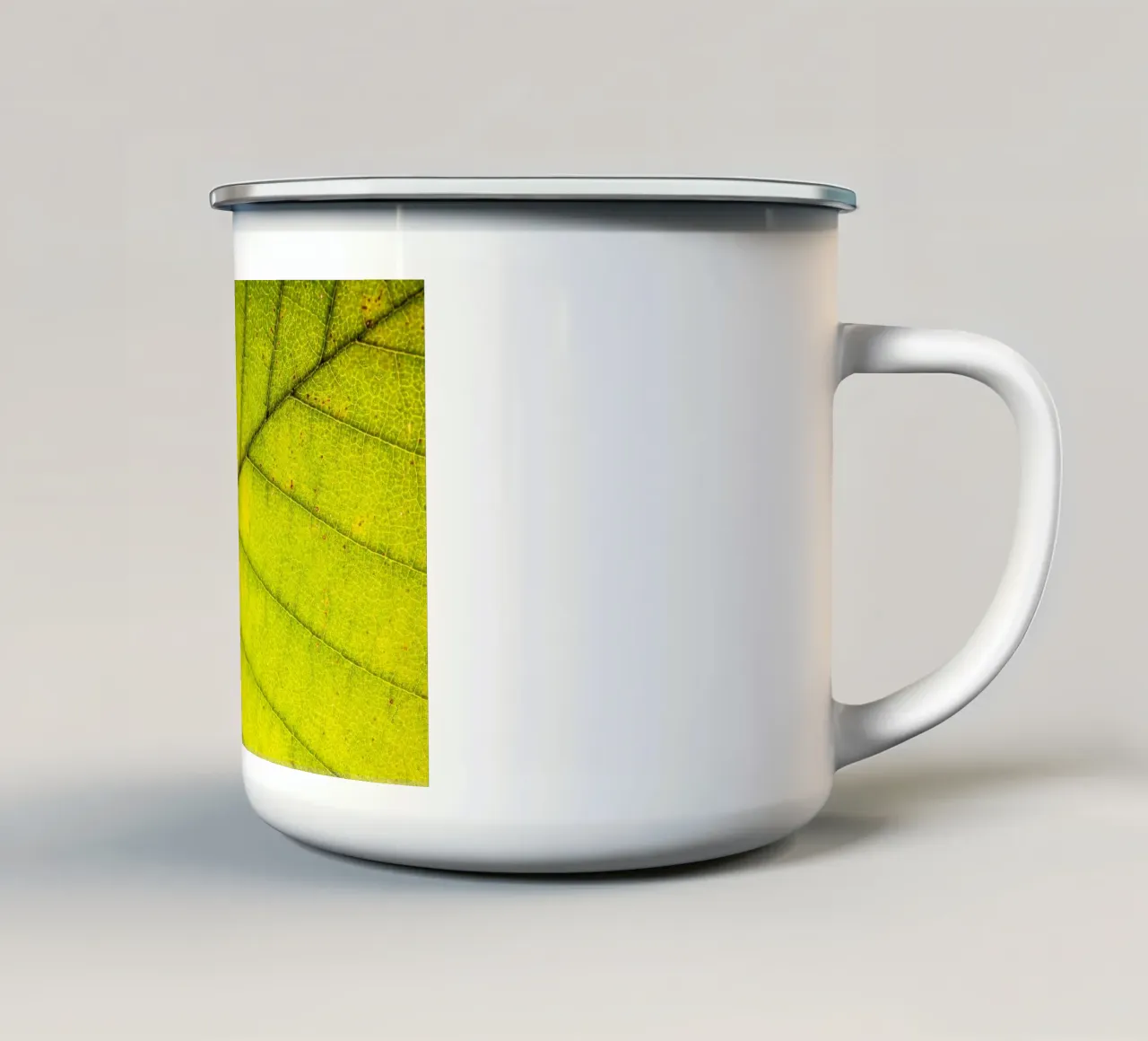 Struktur und Adern eines grünen Blattes tazza in smalto da Bilderwelt - Kunst für die Wand