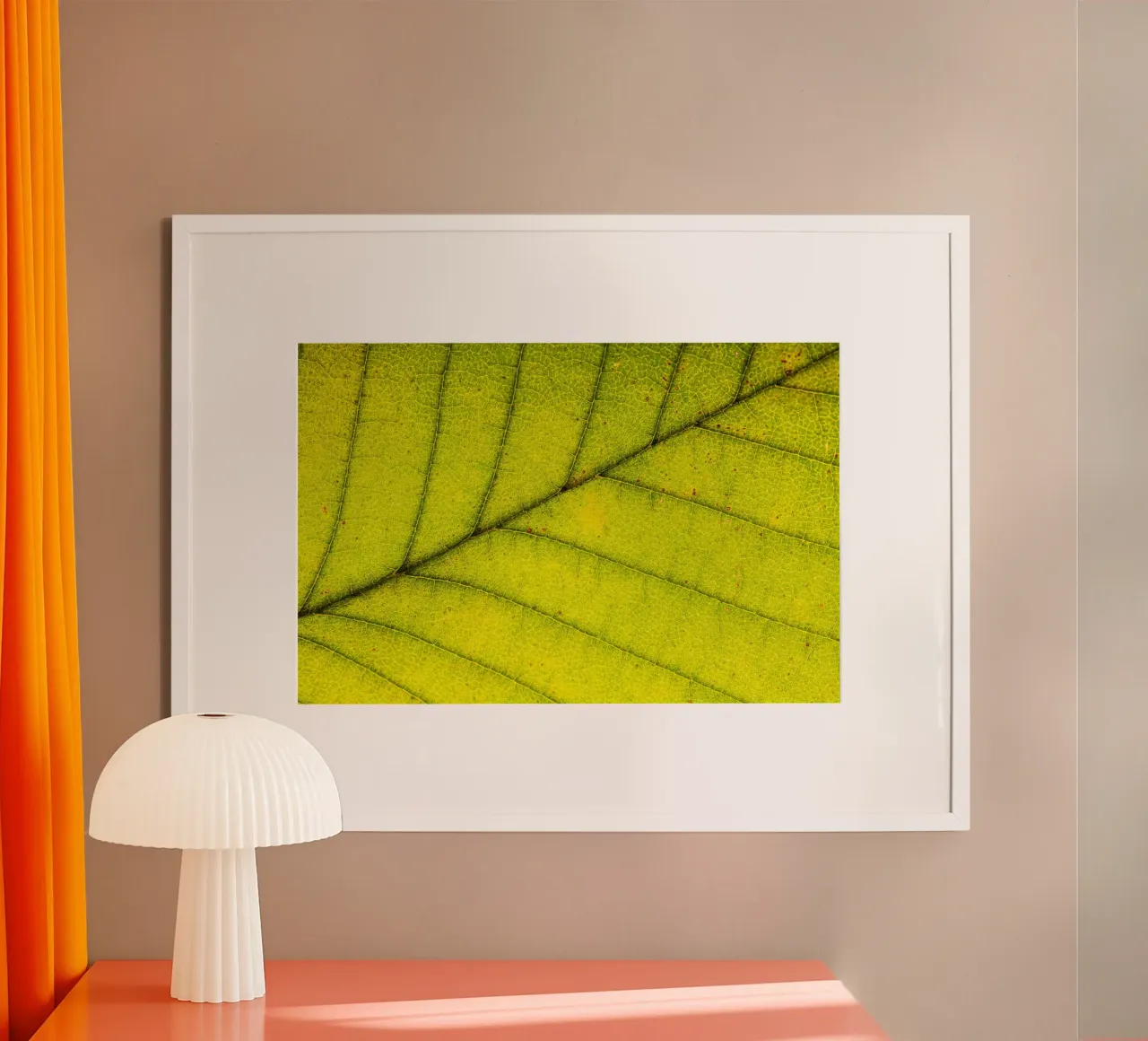 Struktur und Adern eines grünen Blattes poster da Bilderwelt - Kunst für die Wand