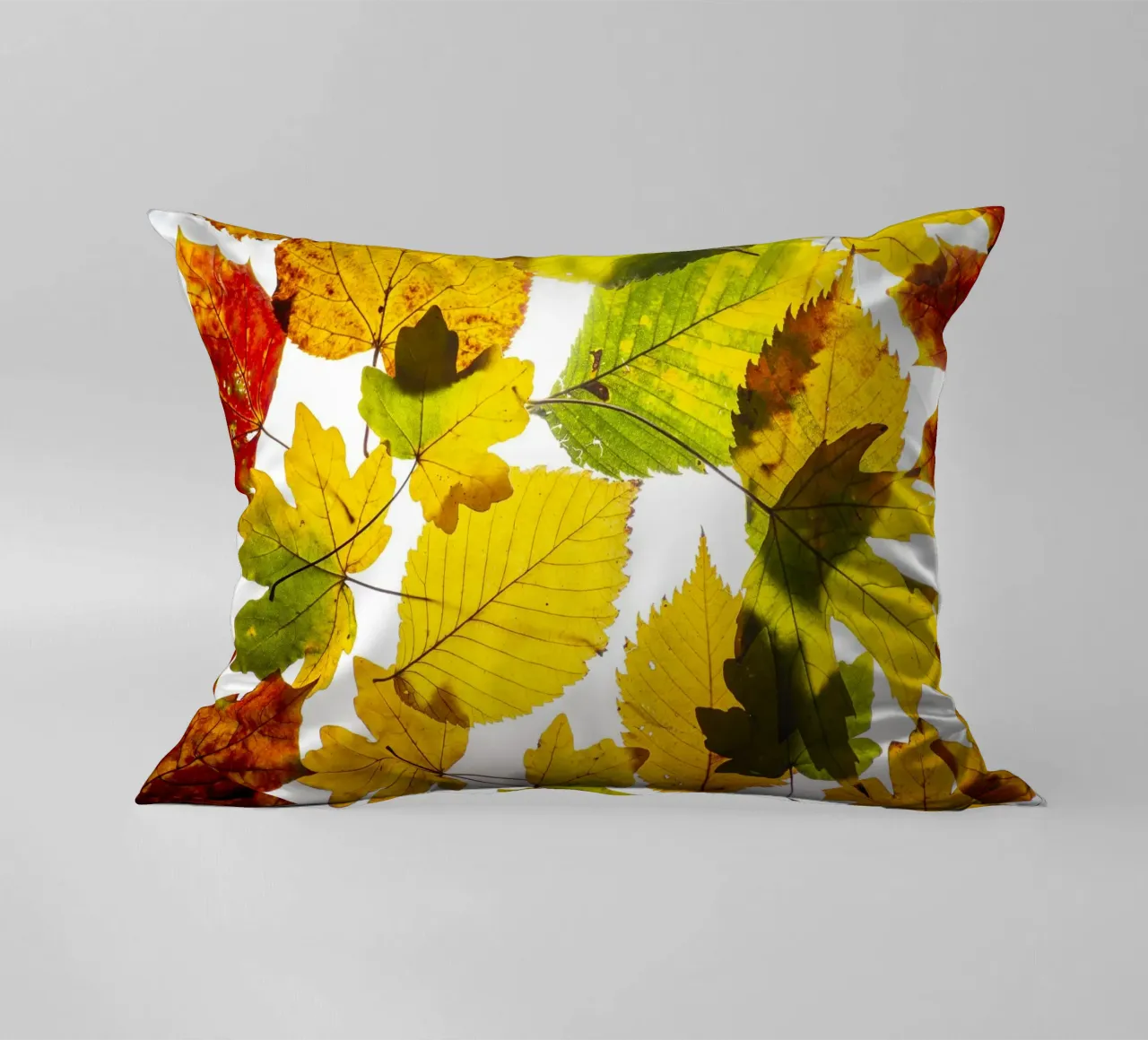 Foglie d'autunno in variazione sul bianco cuscino da Bilderwelt - Kunst für die Wand