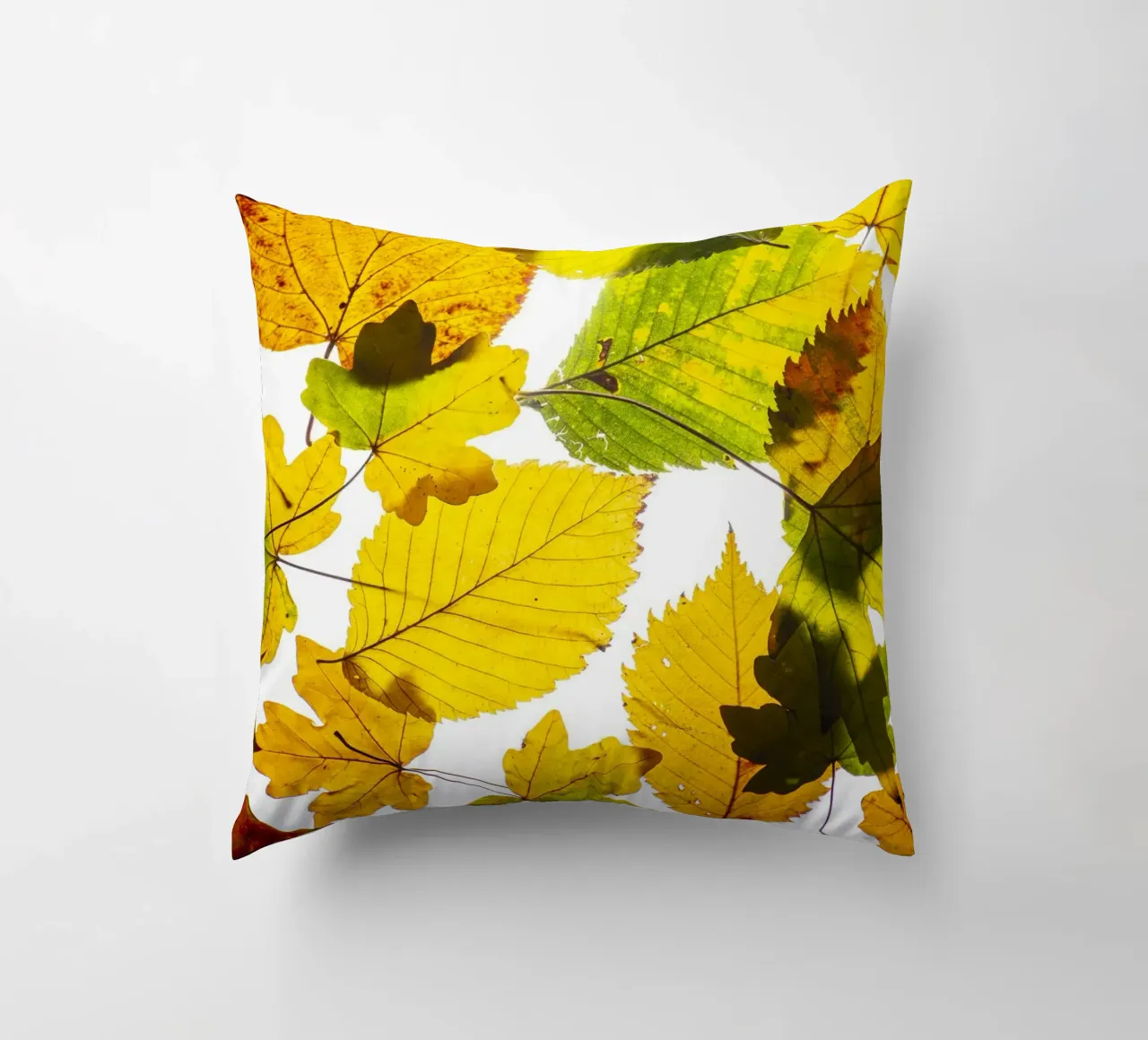 Foglie d'autunno in variazione sul bianco cuscino da Bilderwelt - Kunst für die Wand