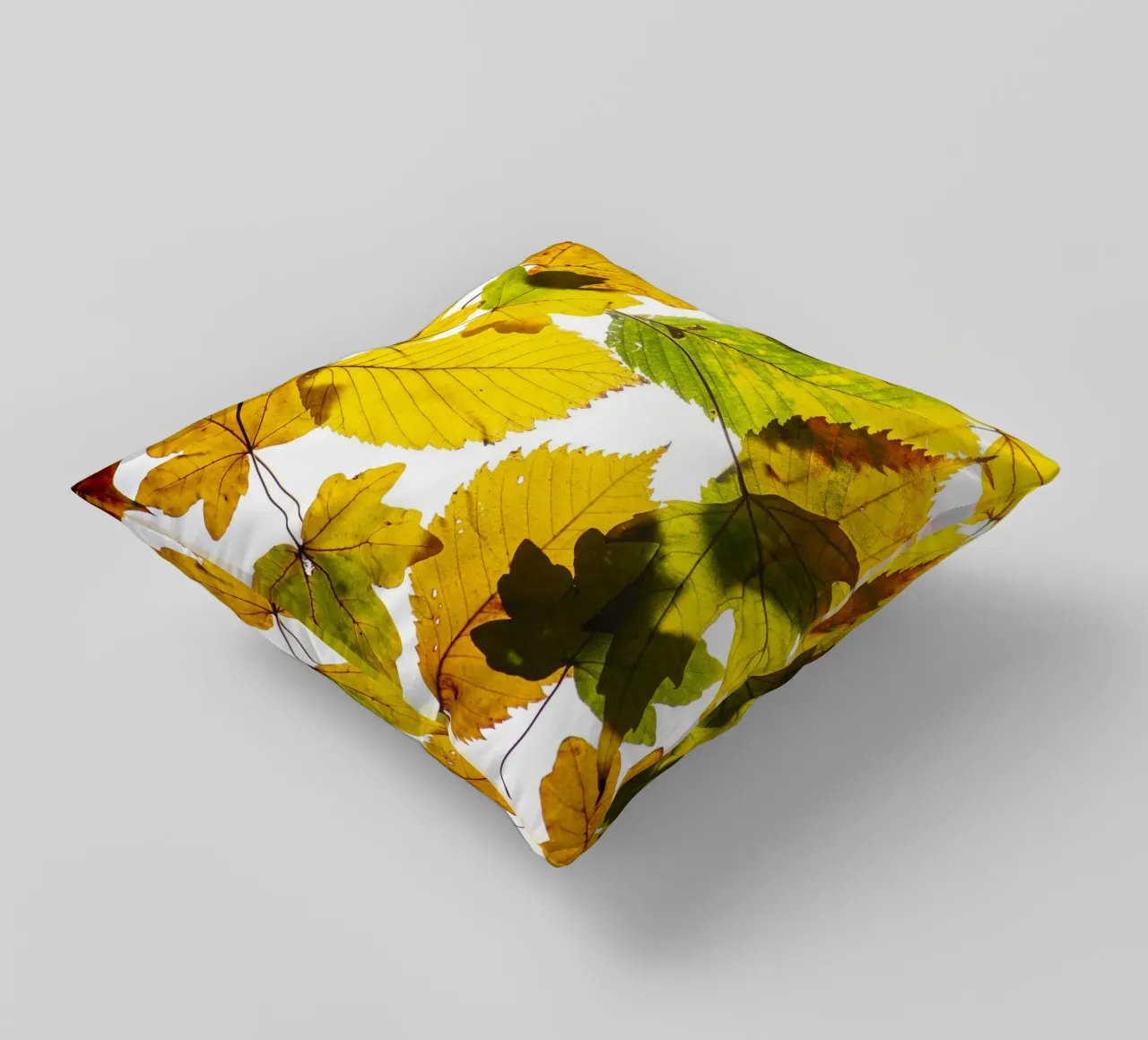 Foglie d'autunno in variazione sul bianco cuscino da Bilderwelt - Kunst für die Wand