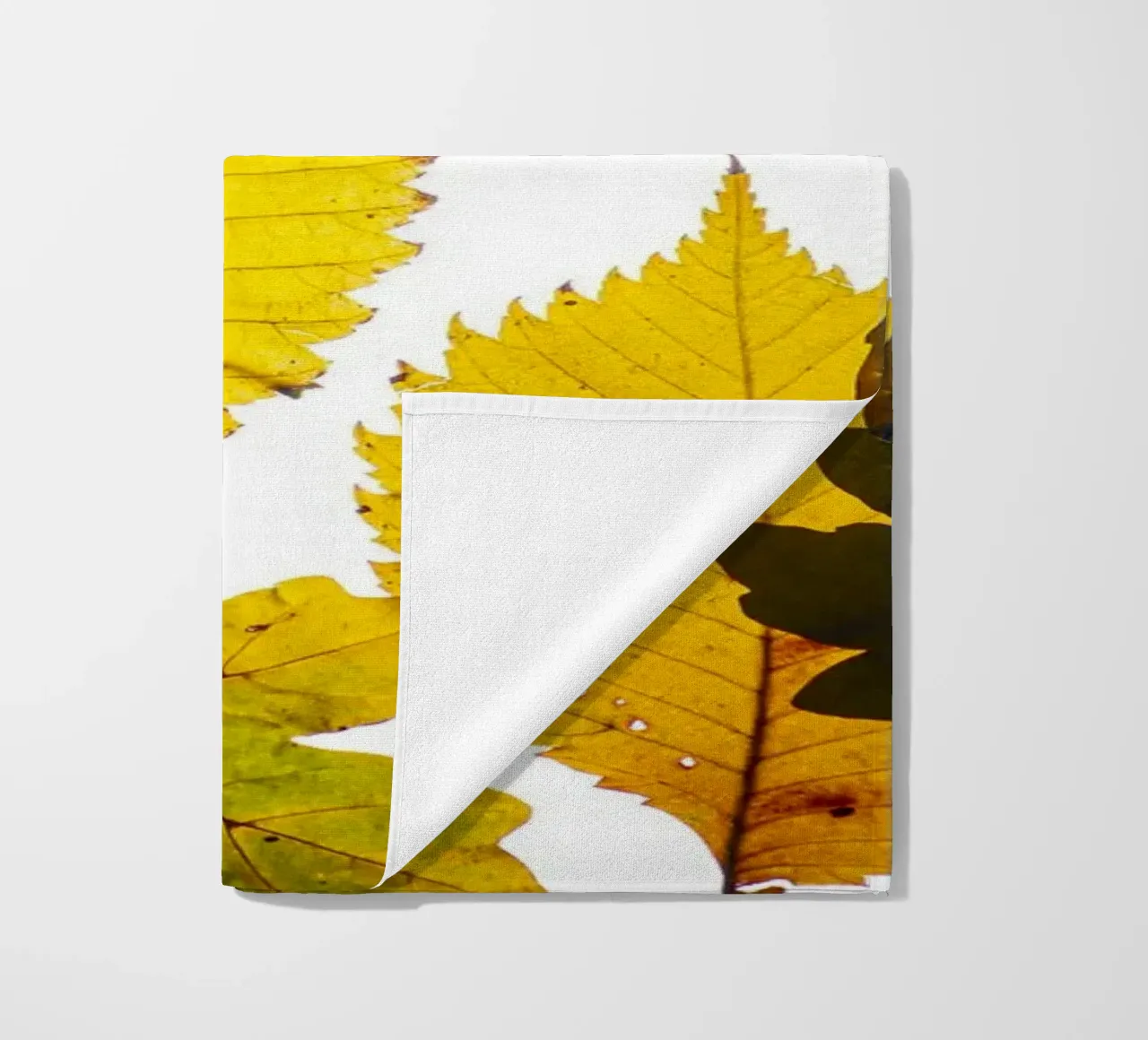 Foglie d'autunno in variazione sul bianco telo mare da Bilderwelt - Kunst für die Wand