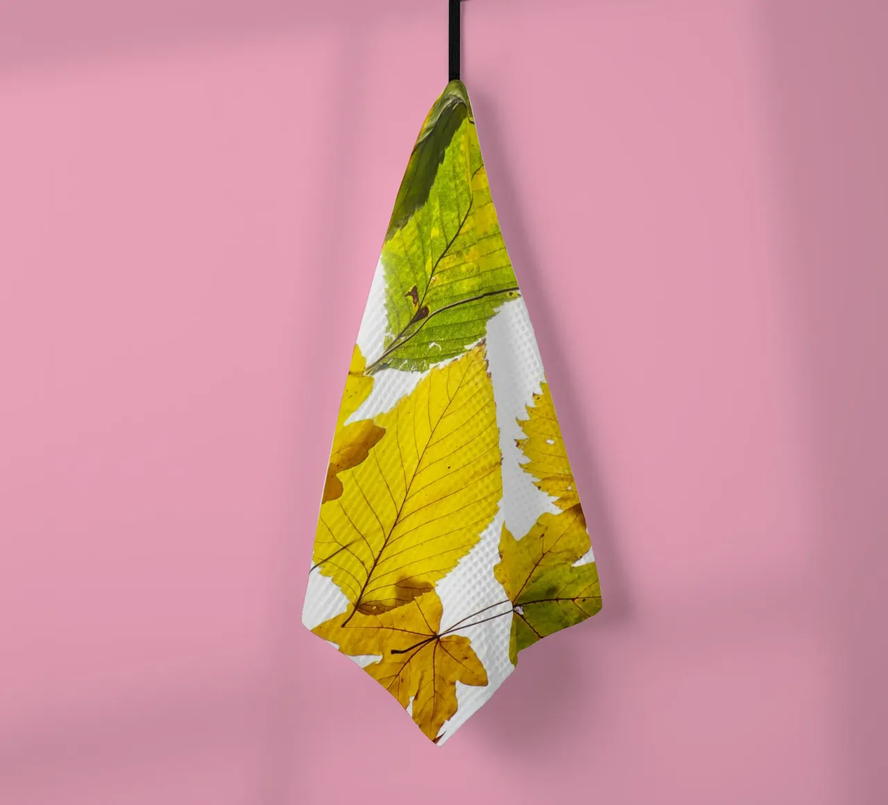 Foglie d'autunno in variazione sul bianco canovaccio da cucina da Bilderwelt - Kunst für die Wand